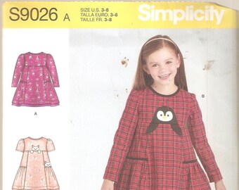 Simplicity Sewing Pattern 9026 - Children's Clothes - Girl's Dress- Size 3-8