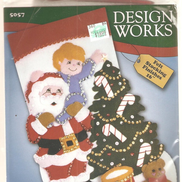Reach for the Star - Design Works Craft Kit - Christmas Stocking - 16" Felt Stocking