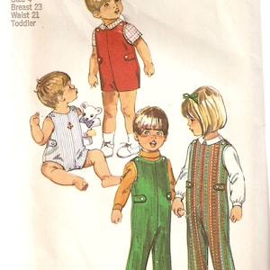 VINTAGE Simplicity Sewing Pattern 8989 - Children&#39;s Clothes - Toddler Jumpsuit & Top, Sizes 3 and 4