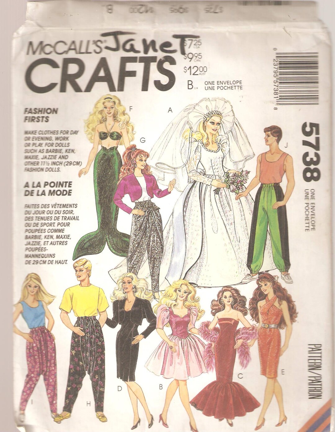 Barbie Sewing Patterns 11 5 Doll Clothes Doll Patterns Etsy