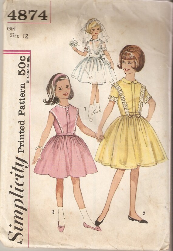 VINTAGE Simplicity Sewing Pattern 4874 Children's | Etsy