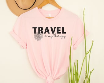 Travel is my therapy shirt travel shirt funny gift traveler t shirt matching vacation shirt gift travel agent shirt airplane mode shirt mom