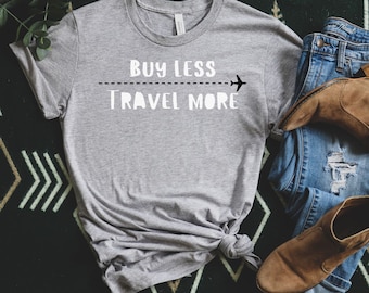 Buy less travel more shirt travel lover shirt airplane mode t shirt matching vacation shirt wanderlust shirt minimalist shirt pink explore