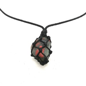 Bloodstone necklace, man's necklace, Seftonite, Bloodstone pendant, mens jewelry, Seftonite bloodstone, mens necklace, male jewelry