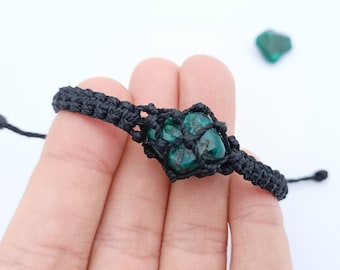 Personalized Dioptase bracelet, Crystal Jewelry