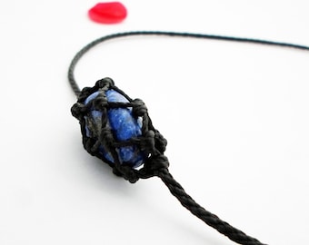 Lapis Lazuli Crystal Choker: Handmade Lapis Lazuli Necklace by Sabarart