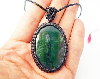 Forest green Moss Agate necklace - a beautiful handcrafted gift for your special person