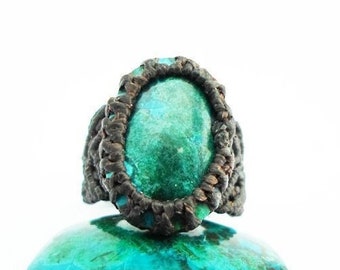 Chrysocolla ring, turquoise ring, Chrysocolla jewellery, Chrysocolla jewelry, calming stone, gift for her, healing stone, yoga lovers