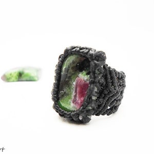 Rubin Ring, Rubin Zoisit Ring, Versprechen Ring, Rubin Zoisit Schmuck, Rubin Anyolit, Chakra Schmuck, Anyolit Ring