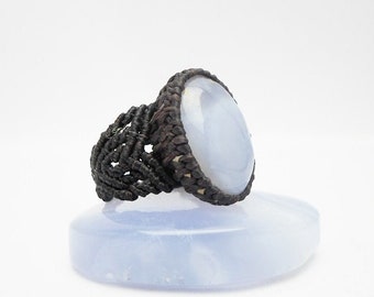 Blue lace agate ring, blue lace agate jewellery, blue lace agate jewelry, lace agate ring - lace agate jewelry, healing stone ring, Yoga