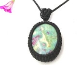 Ruby pendant, july birthstone, ruby fuchsite necklace, ruby jewellery, ruby in fuchsite jewelry, ruby jewelry, ruby pink, mint green, ruby