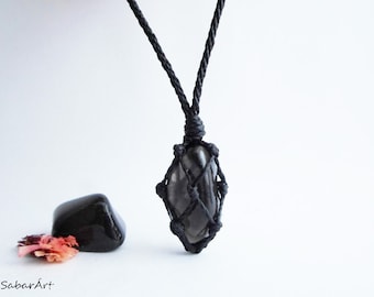 Apache tear obsidian, obsidian necklace, protection stone, grief stone, emotional distress, obsidian jewellery, smoky obsidian, marekanite