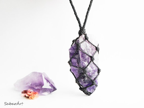 Amethyst Necklace Pendant Raw - Raw Amethyst Pendant Necklace