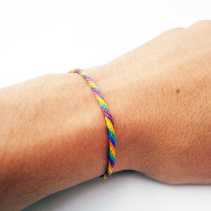 Custom Rainbow Bracelet LGBTQIA Pride Jewelry, Friendship Gift A