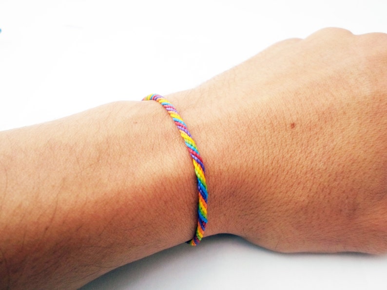 Custom Rainbow Bracelet LGBTQIA Pride Jewelry, Friendship Gift A