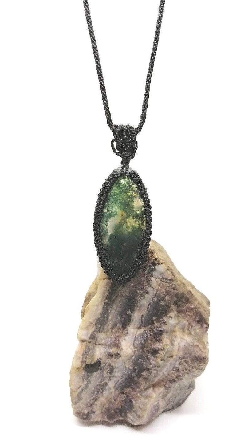 Tree of life necklace moss agate necklace moss agate | Etsy
