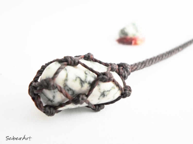 Very close up of the stone in the necklace