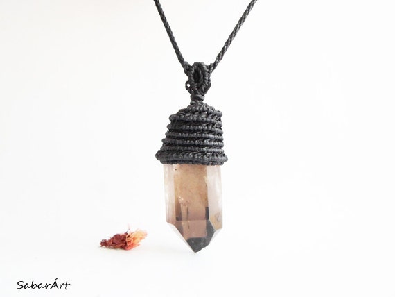 Men's smoky quartz necklace sale