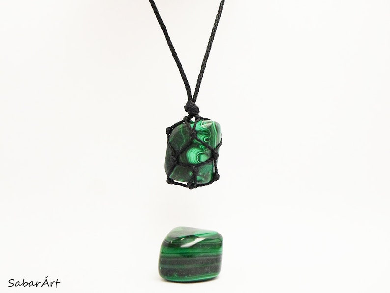 Malachite Necklace Malachite Pendant Mens Necklace Etsy
