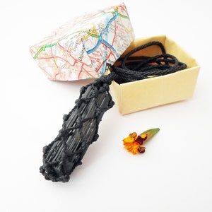 Raw tourmaline necklace, raw black tourmaline necklace, raw black tourmaline pendant, tourmaline jewelry, jet black, crystal necklaces