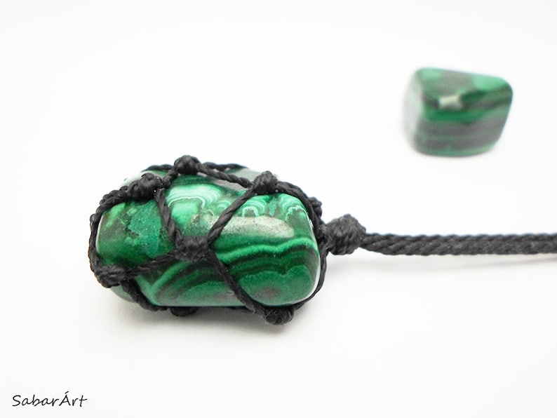 Malachite Necklace Malachite Pendant Mens Necklace Etsy