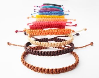 Micro Macrame Friendship Bracelet: Waxed Polyester Adjustable Cord