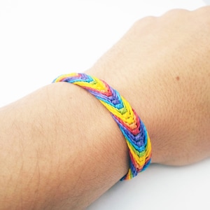 Custom Rainbow Bracelet LGBTQIA Pride Jewelry, Friendship Gift B