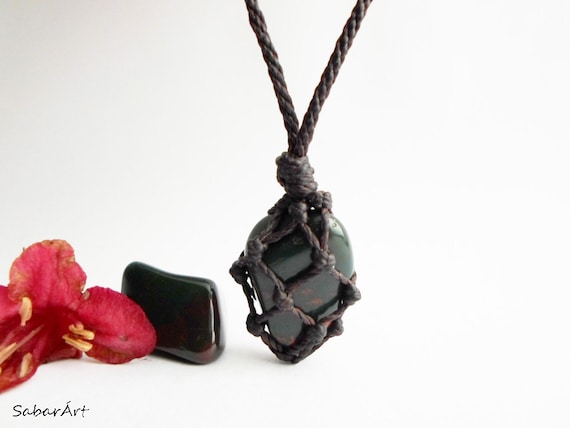 Bloodstone Necklace Bloodstone Mens Necklace Necklace for Men