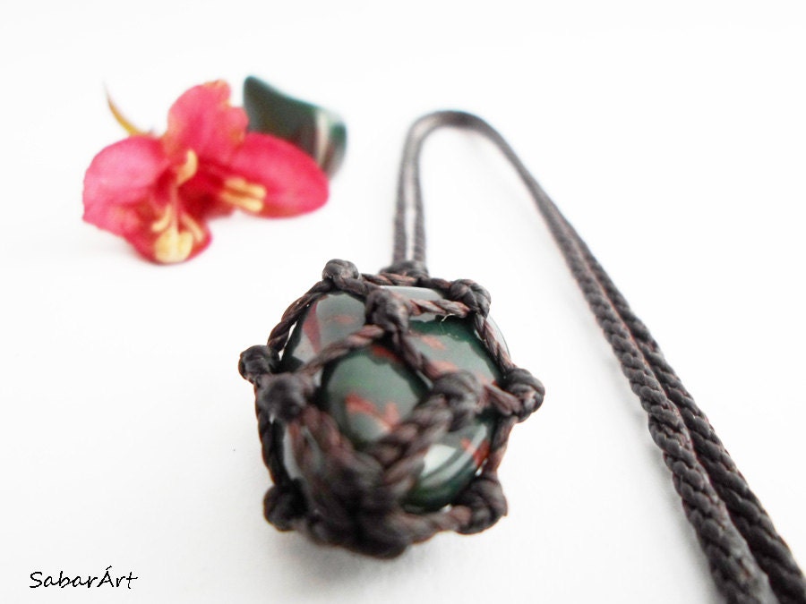Bloodstone Pendant Man's Necklace Gift for Him Blood - Etsy