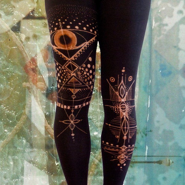 bleached Yoga/Goa Leggings EYE