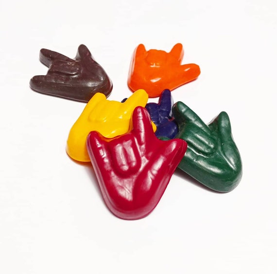 ASL I Love You Crayons American Sign Language Sign Etsy
