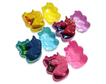 Unicorn Crayons in Reusable Easter Egg Containers - Set of 8