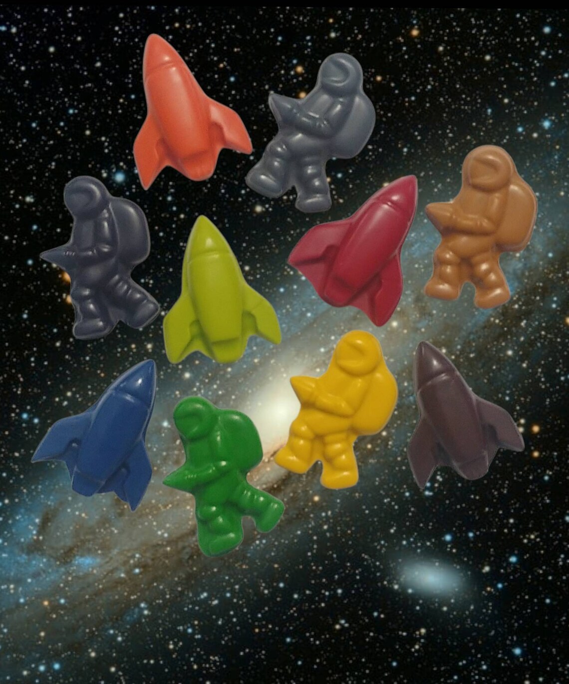 Space Party Space Favors Astronaut Crayons Rocket Ship Etsy