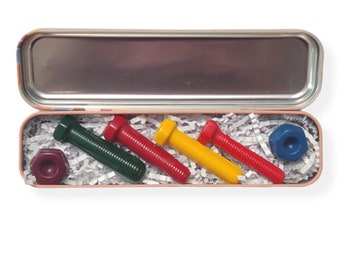 Tool Crayons, Race Car Box, Pencil Box, Nuts and Bolt, Back to School, Shaped Cars, Race Car, Car Themed Party, Gift Set, Crayon Set, Crayon