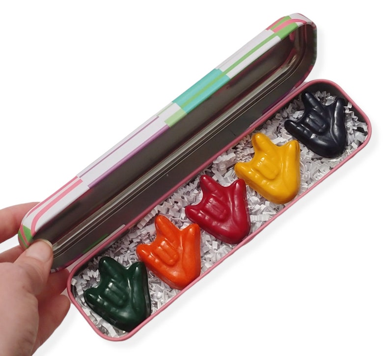 ASL I Love You Crayons Pencil Case American Sign Language Etsy