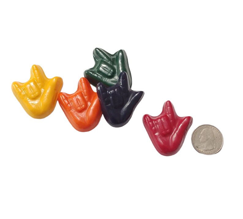 ASL I Love You Crayons Pencil Case American Sign Language Etsy