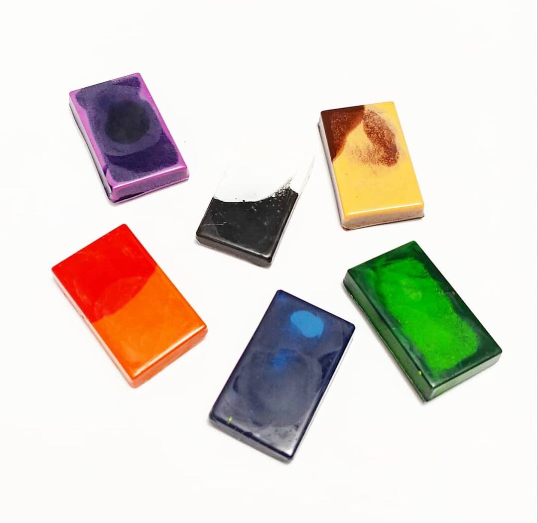 Stackable Block Crayons: Two-toned Color Swirl, Set of 6 - Etsy