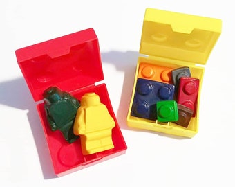 Building Block Crayons: Figure & Brick Crayons, Construction Party Favors