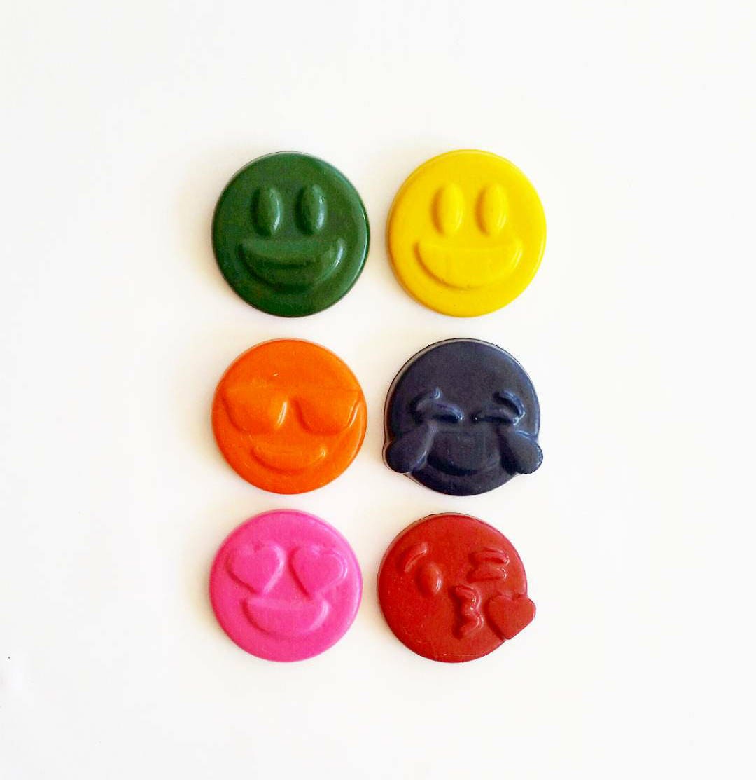 Emoji Crayons: Set of 6, Emoticon Party Favors - Etsy