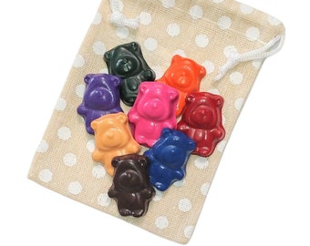 Bear Crayons, Valentines Crayons, Kids Valentines, Valentines Party, Reusable, Gift Sack, Sugar Free, Holiday, Shaped Crayons, Gift, Bears