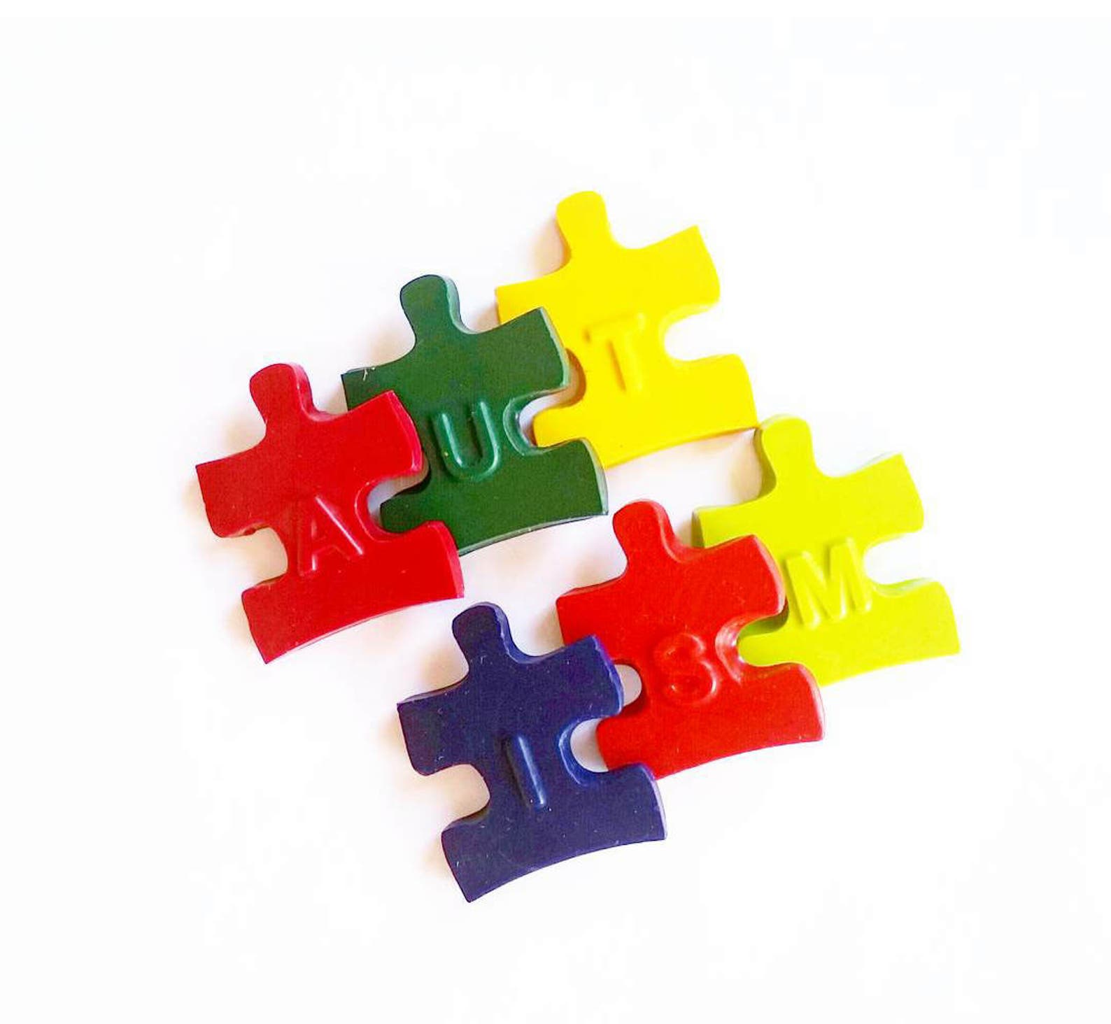 Autism Puzzle Autism Crayon Puzzle Pieces Crayons Puzzle Etsy