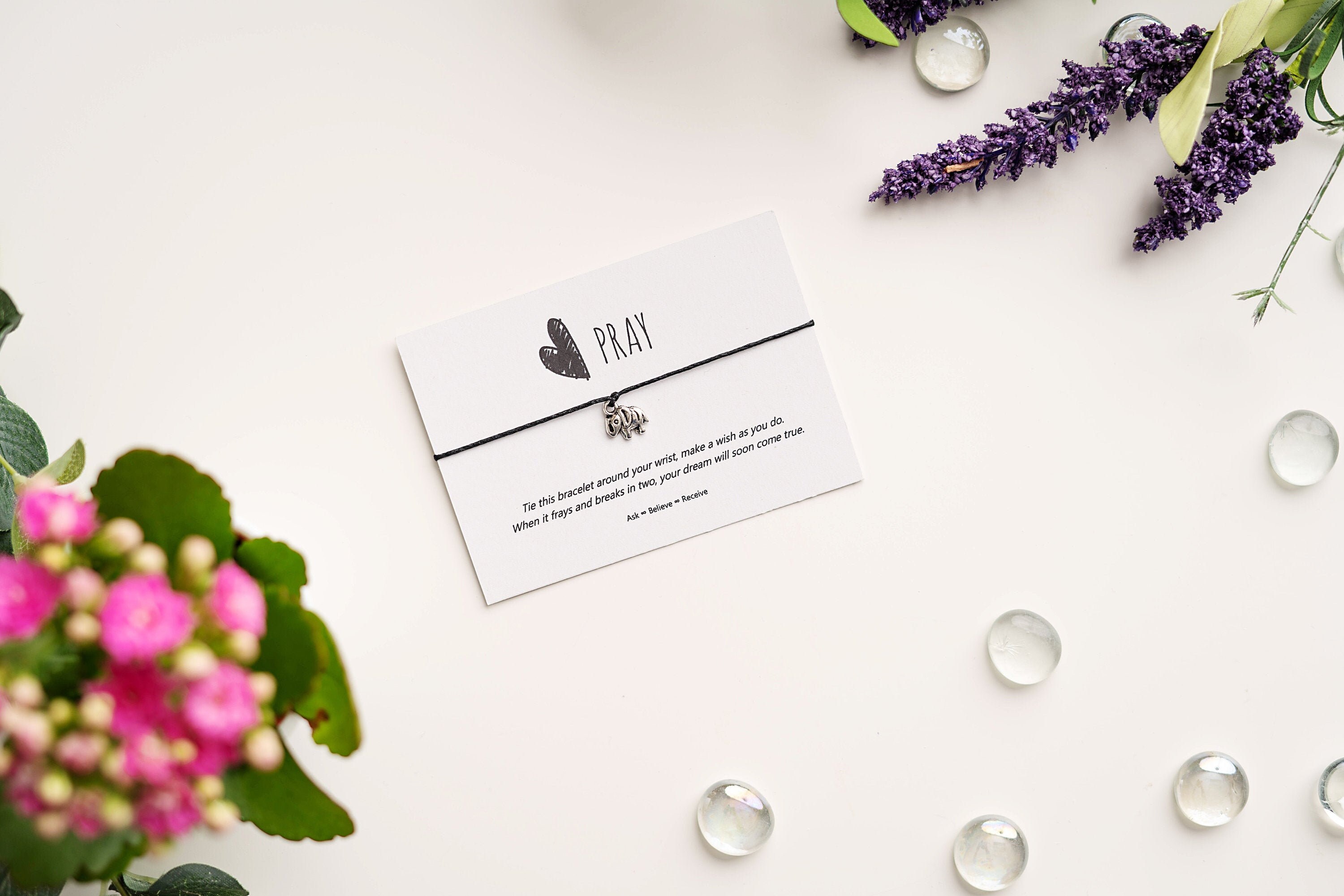 Elephant Pray Wish Bracelet - CHARITY CARD, all profit goes to Alder …