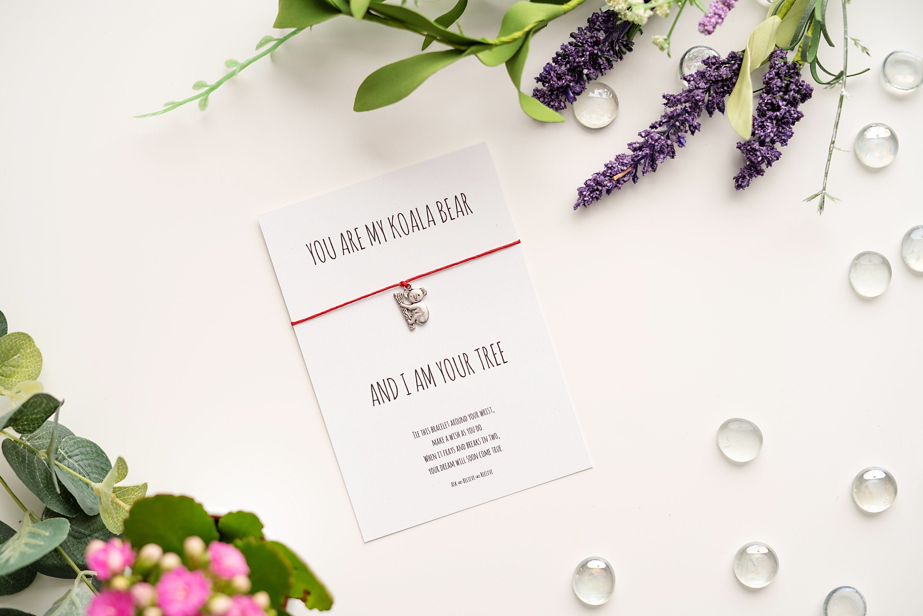 Koala Wish bracelet, Koala charm bracelet, Boyfriend Card, Girlfriend…