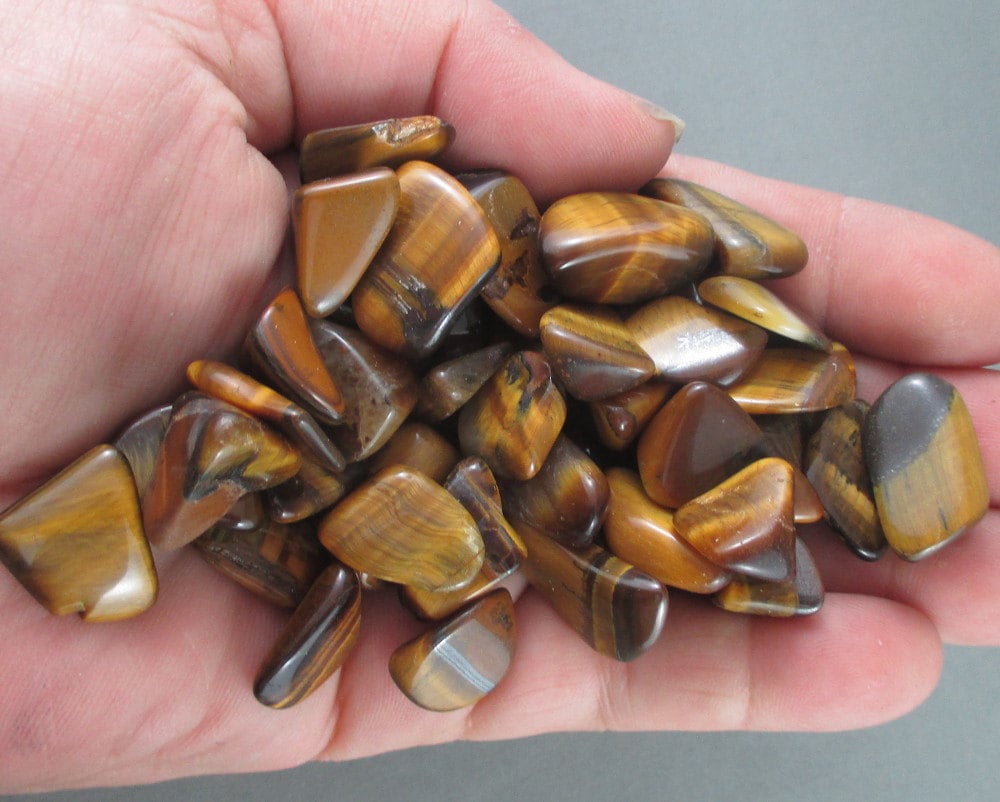 5 Tiger Eye Stones Polished Protection Amulet Good Luck Etsy
