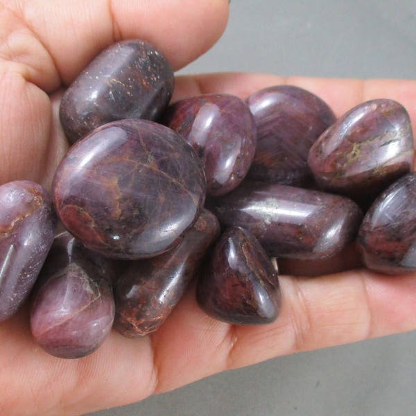 1 Natural Ruby Stones Tumbled - Heart Chakra, Laughter Stone, Reiki Crystals, Energy Healing, Raw Ruby, Polished Stones (T158)