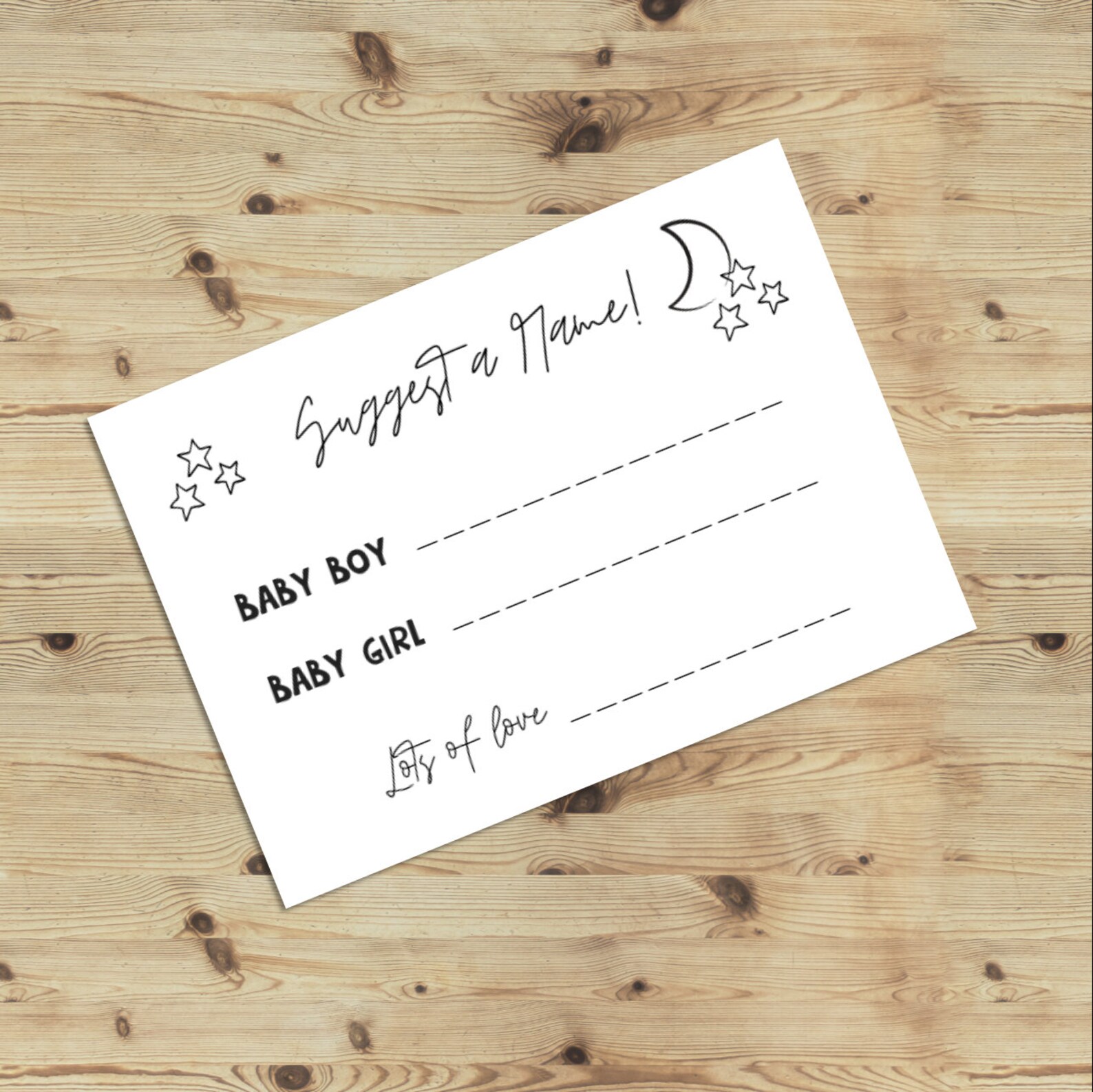 BABY NAME SUGGESTION Cards 10 Baby Shower/Gender Reveal Etsy