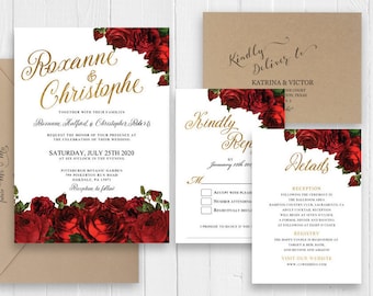 rose invitation etsy
