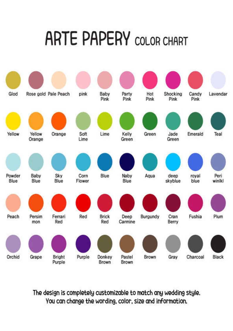 Foil Stamp Color Chart