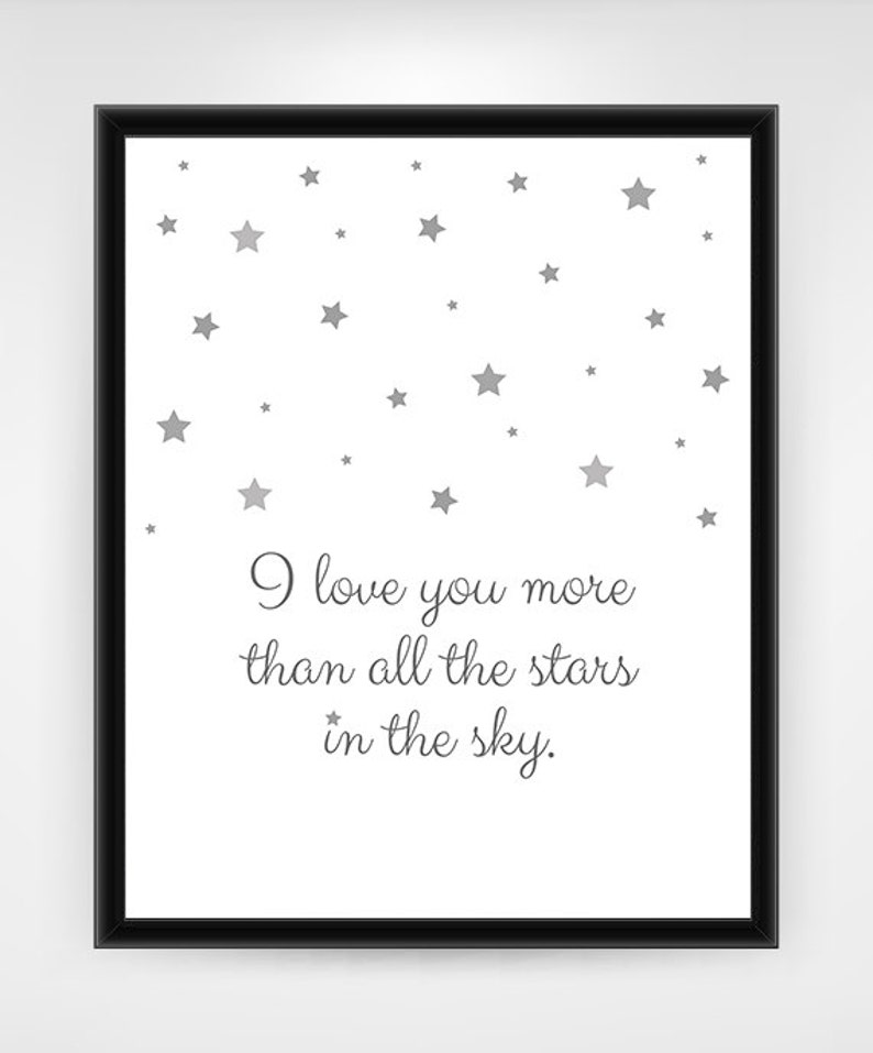 Nursery Wall Art PRINTABLE I love you more than all the Etsy