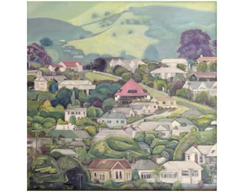 Original landscape painting of Port Chalmers New Zealand, one of three ~ available as a triptych (optional)